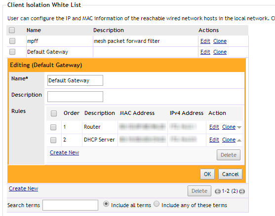 4.6 Full Wireless Client Isolation In vorige firmwareversies van de Zone Director kon je een vinkje plaatsen bij Full, wat betekende dat de client enkel verbinding kon krijgen met het internet via de