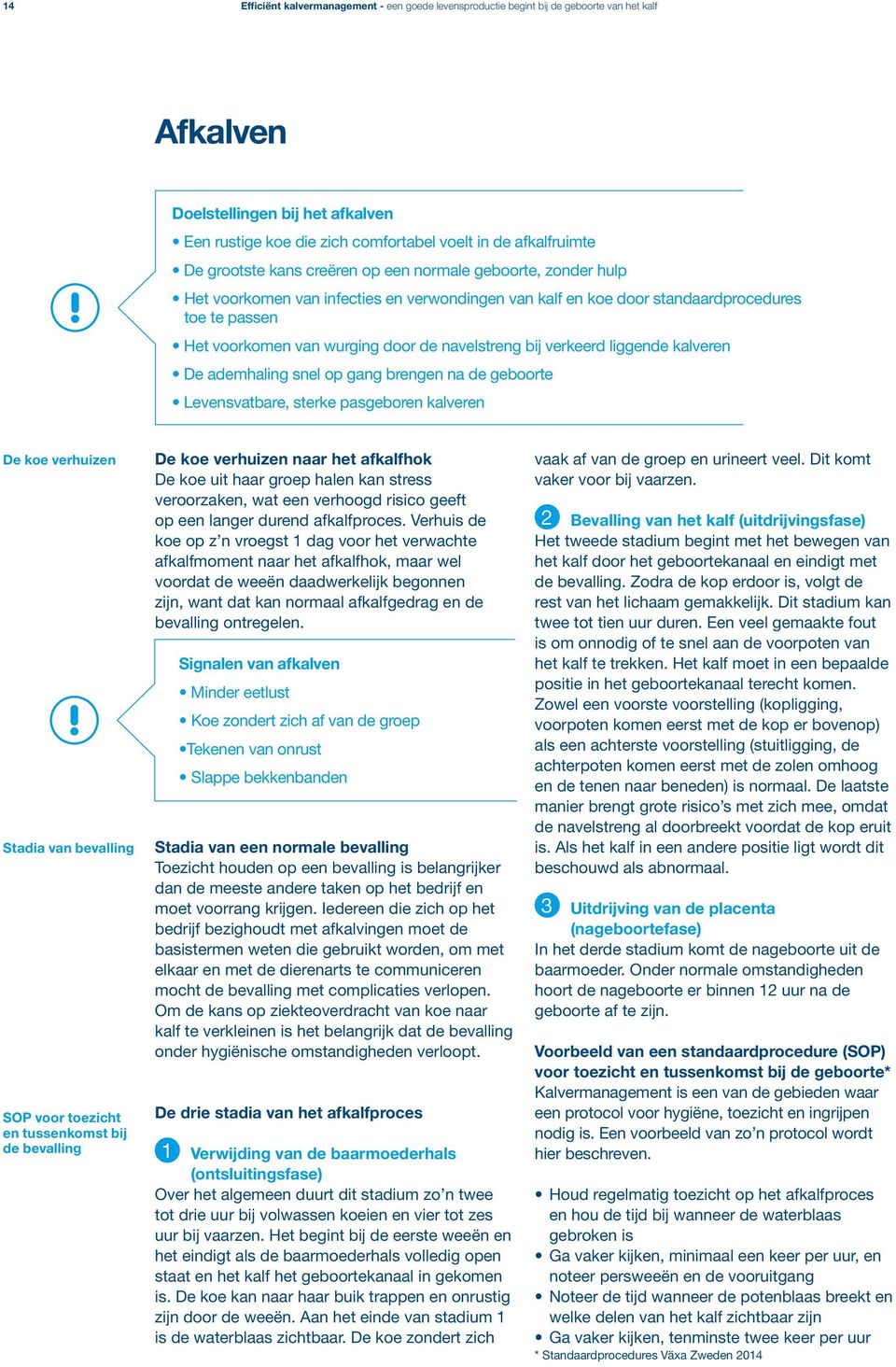 navelstreng bij verkeerd liggende kalveren De ademhaling snel op gang brengen na de geboorte Levensvatbare, sterke pasgeboren kalveren De koe verhuizen Stadia van bevalling SOP voor toezicht en