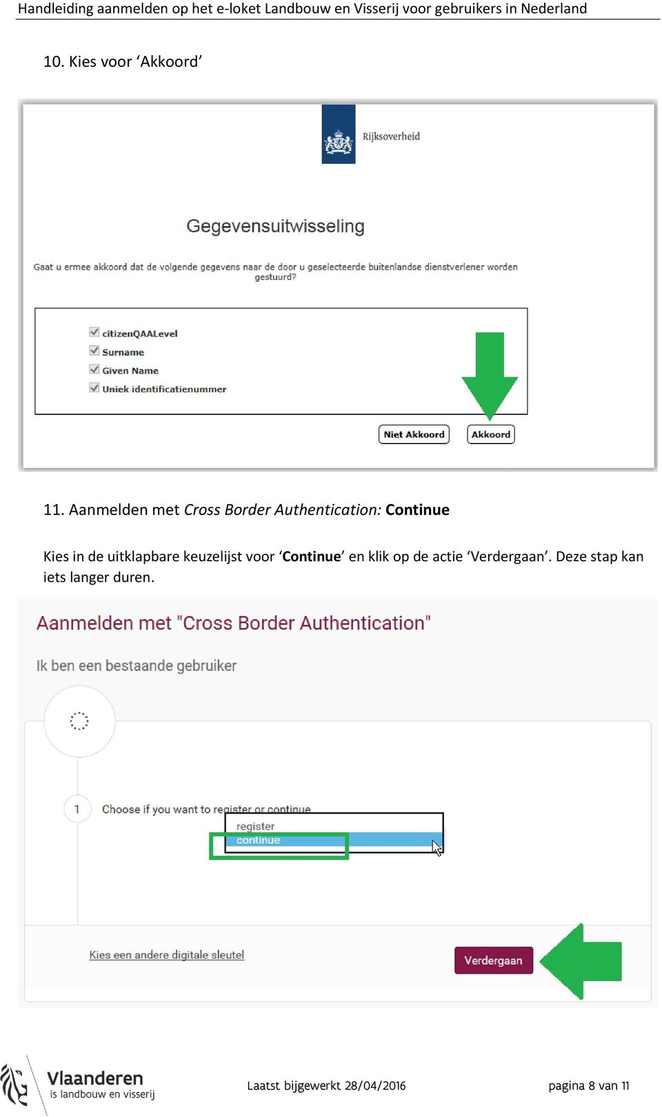 in de uitklapbare keuzelijst voor Continue en klik op de