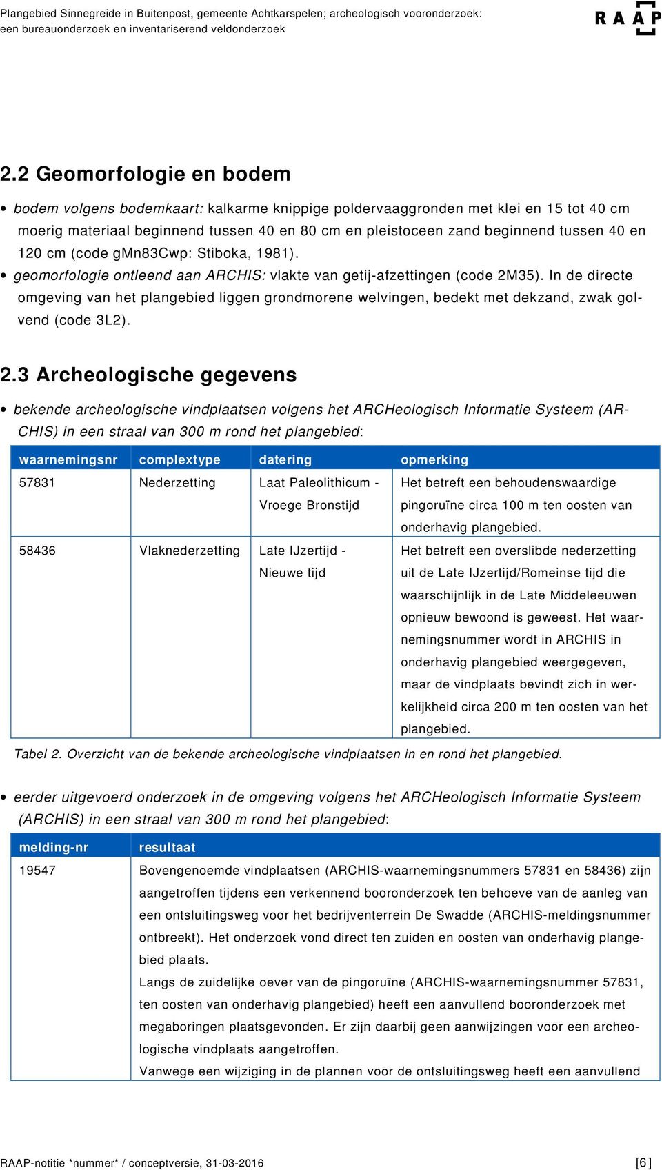 In de directe omgeving van het plangebied liggen grondmorene welvingen, bedekt met dekzand, zwak golvend (code 3L2). 2.