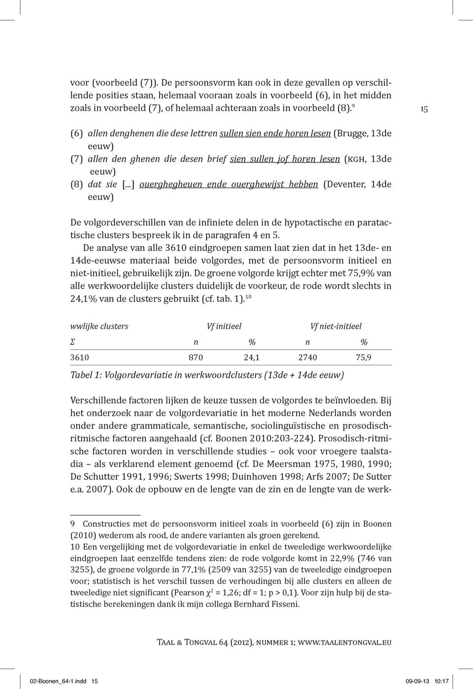 9 15 (6) allen denghenen die dese lettren sullen sien ende horen lesen (Brugge, 13de eeuw) (7) allen den ghenen die desen brief sien sullen jof horen lesen (kgh, 13de eeuw) (8) dat sie [.