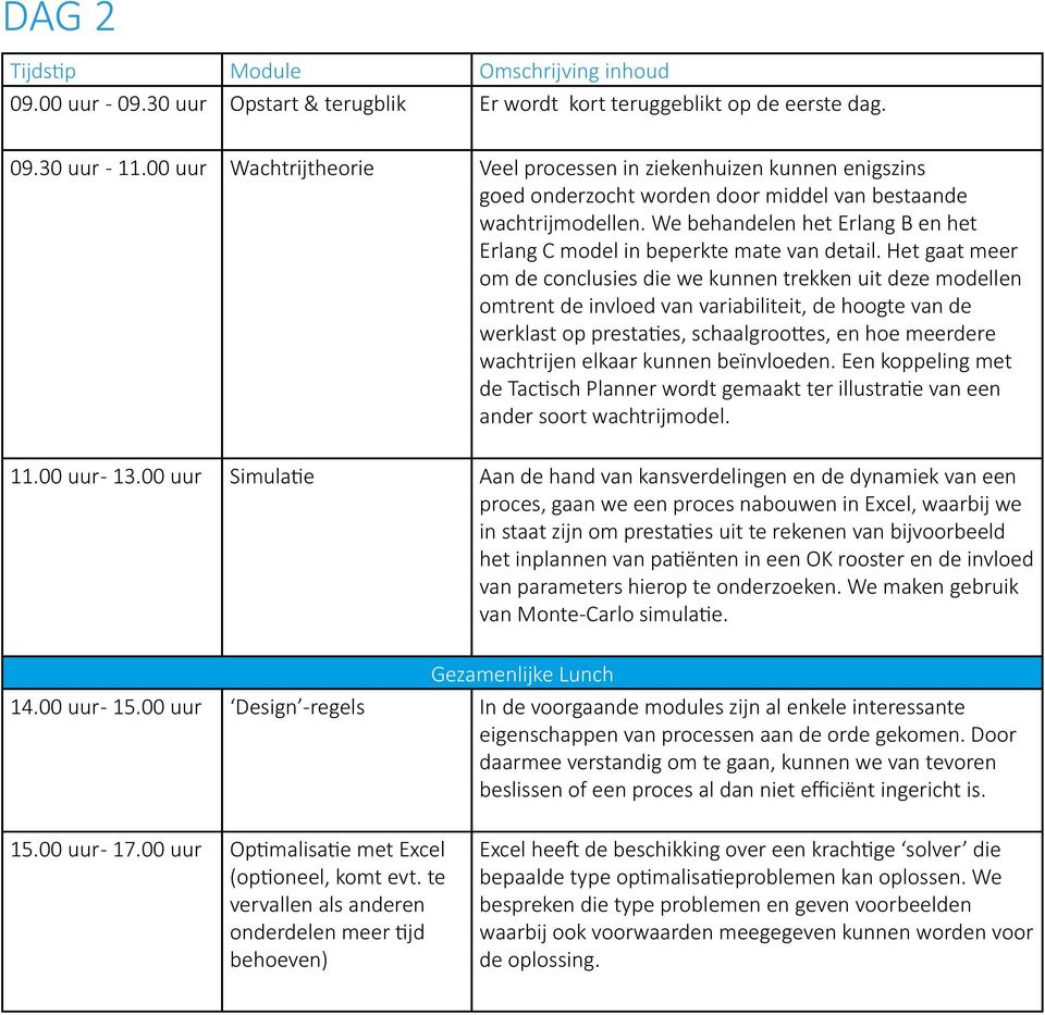 We behandelen het Erlang B en het Erlang C model in beperkte mate van detail.