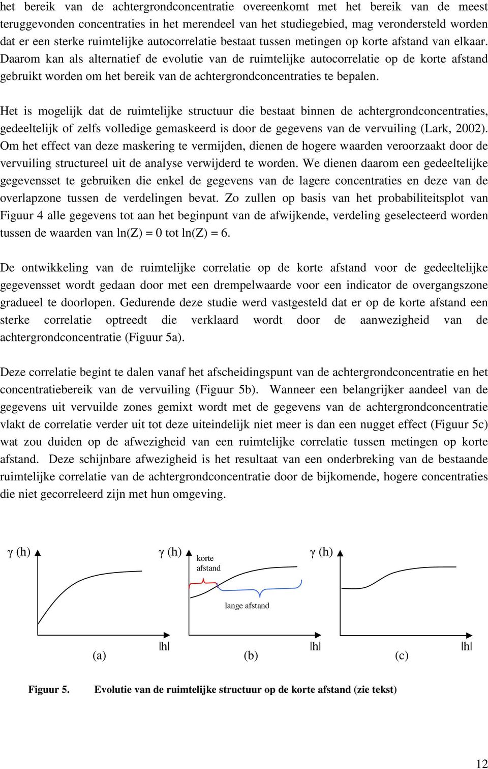 Daarom kan als alternatief de evolutie van de ruimtelijke autocorrelatie op de korte afstand gebruikt worden om het bereik van de achtergrondconcentraties te bepalen.