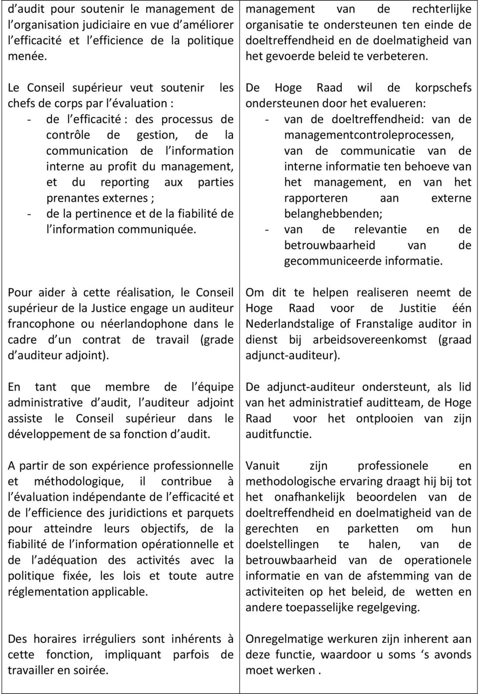 management, et du reporting aux parties prenantes externes ; - de la pertinence et de la fiabilité de l information communiquée.