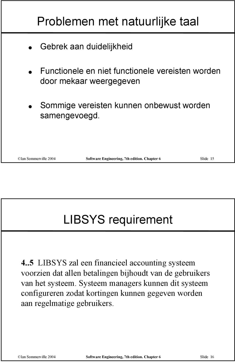 .5 LIBSYS zal een financieel accounting systeem voorzien dat allen betalingen bijhoudt van de gebruikers van het systeem.