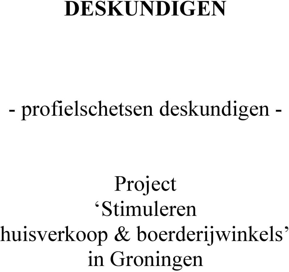 deskundigen - Project