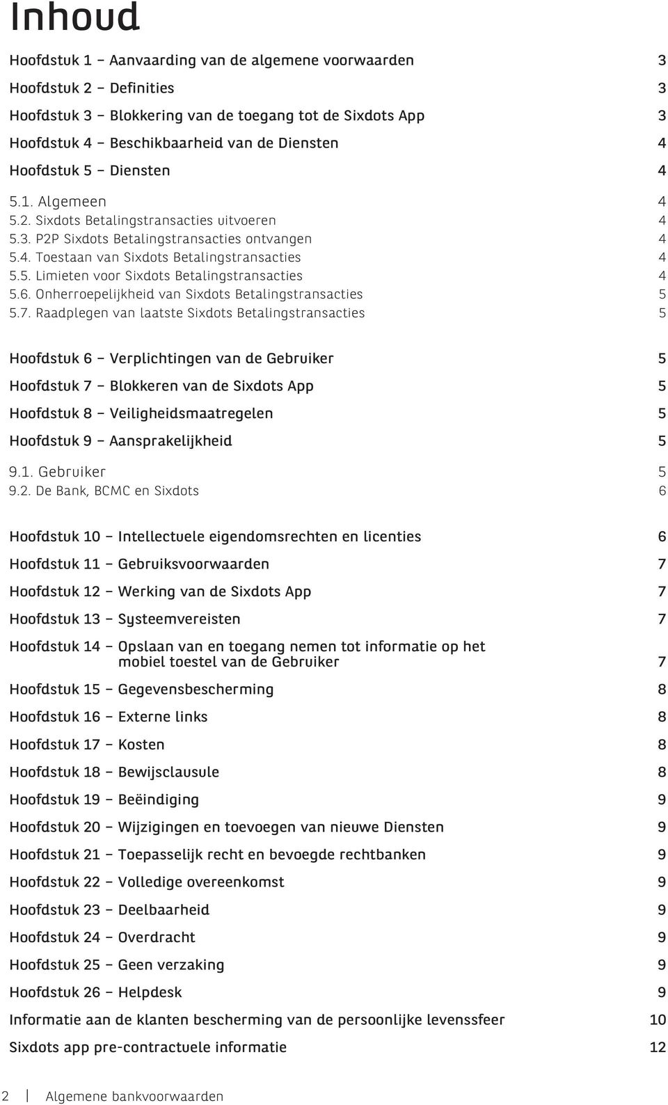 6. Onherroepelijkheid van Sixdots Betalingstransacties 5 5.7.