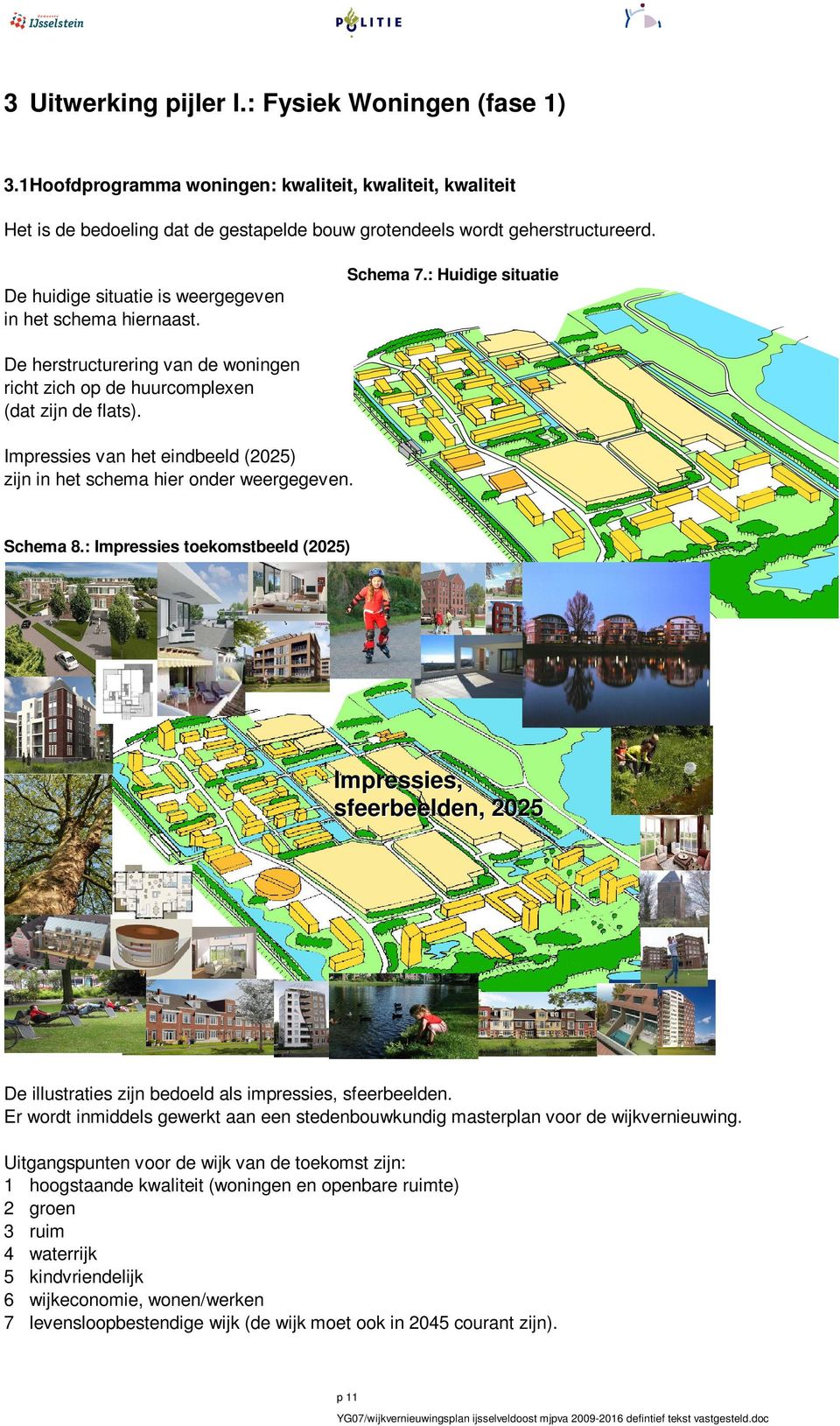 Impressies van het eindbeeld (2025) zijn in het schema hier onder weergegeven. Schema 8.