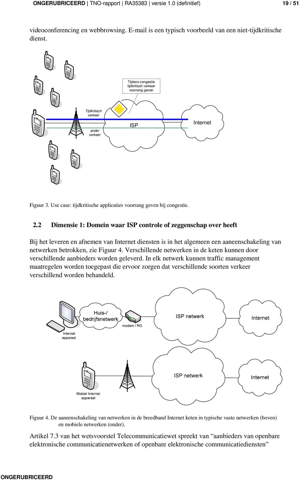 2 Dimensie 1: Domein waar ISP controle of zeggenschap over heeft Bij het leveren en afnemen van Internet diensten is in het algemeen een aaneenschakeling van netwerken betrokken, zie Figuur 4.