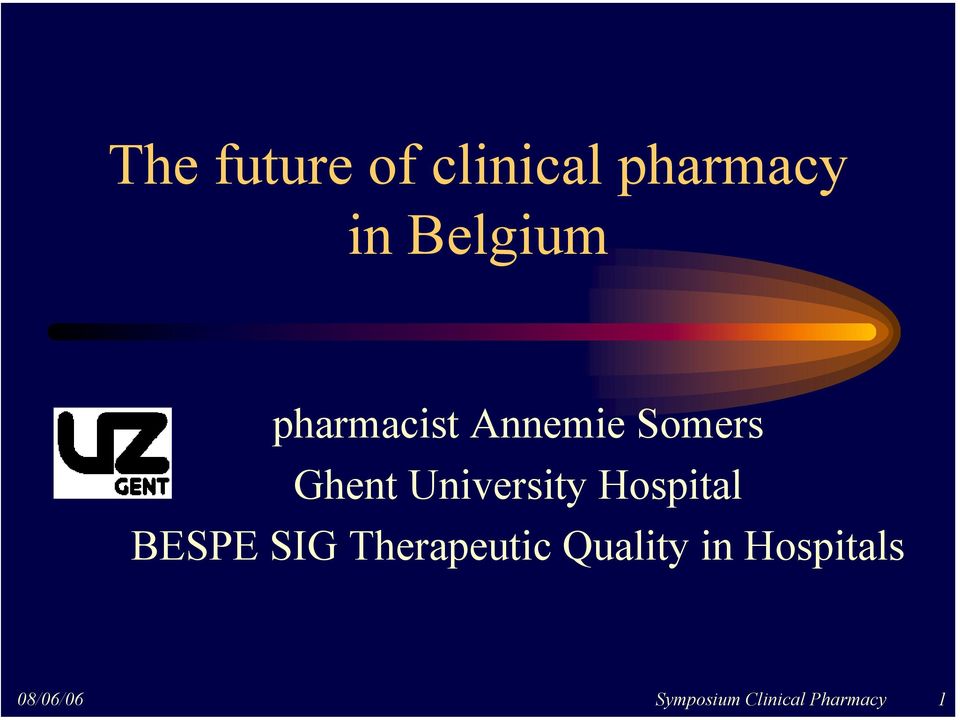 Hospital BESPE SIG Therapeutic Quality in