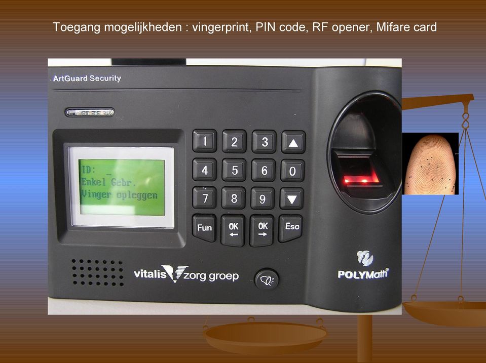 vingerprint, PIN