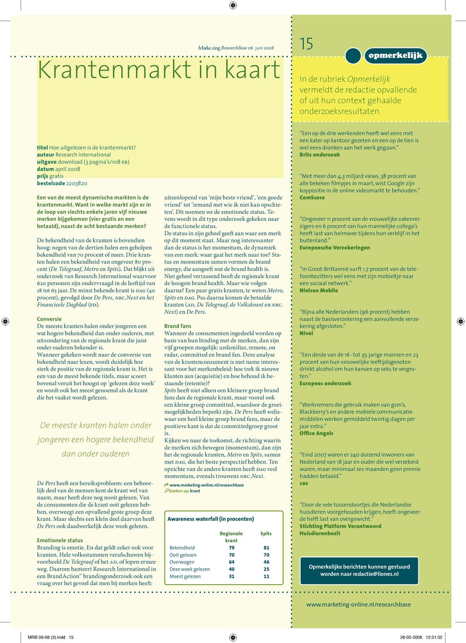 Want in welke markt zijn er in de loop van slechts enkele jaren vijf nieuwe merken bijgekomen (vier gratis en een betaald), naast de acht bestaande merken?