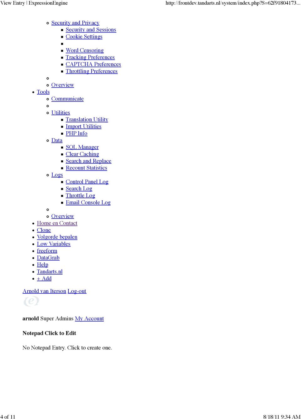 Utilities Translation Utility Import Utilities PHP Info Data SQL Manager Clear Caching Search and Replace Recount Statistics Logs Control Panel Log Search Log