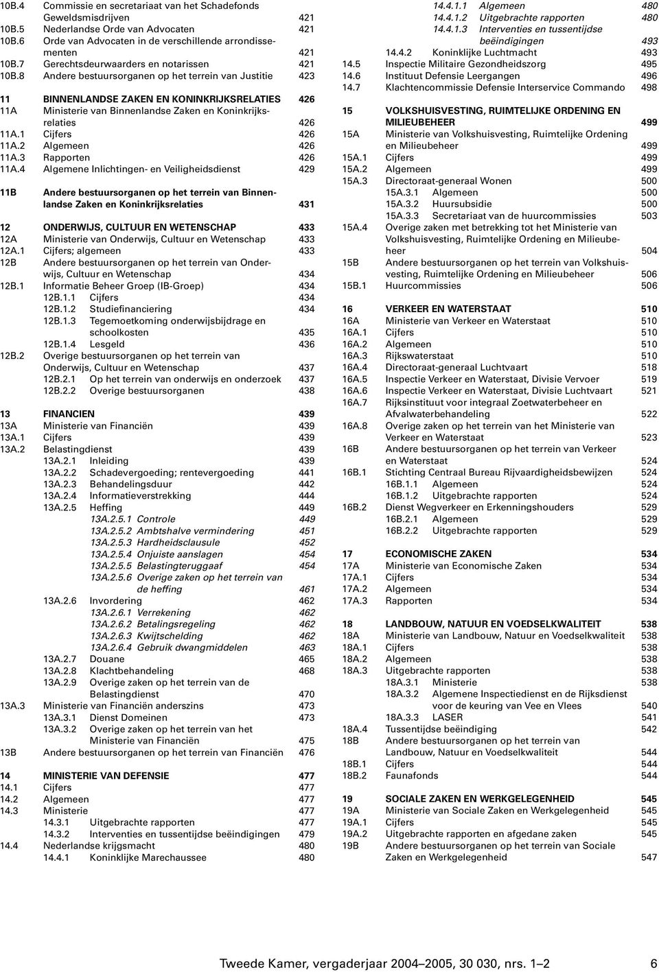 8 Andere bestuursoranen op het terrein van Justitie 423 11 BINNENLANDSE ZAKEN EN KONINKRIJKSRELATIES 426 11A Ministerie van Binnenlandse Zaken en Koninkrijksrelaties 426 11A.1 Cijfers 426 11A.