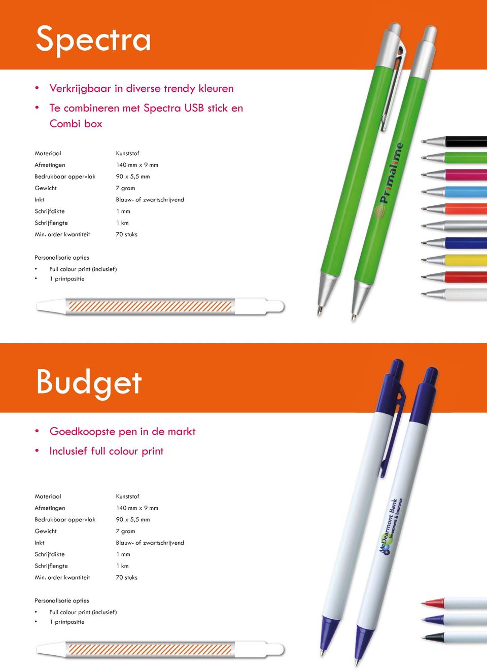 colour print (inclusief) Budget Goedkoopste pen in de markt Inclusief full