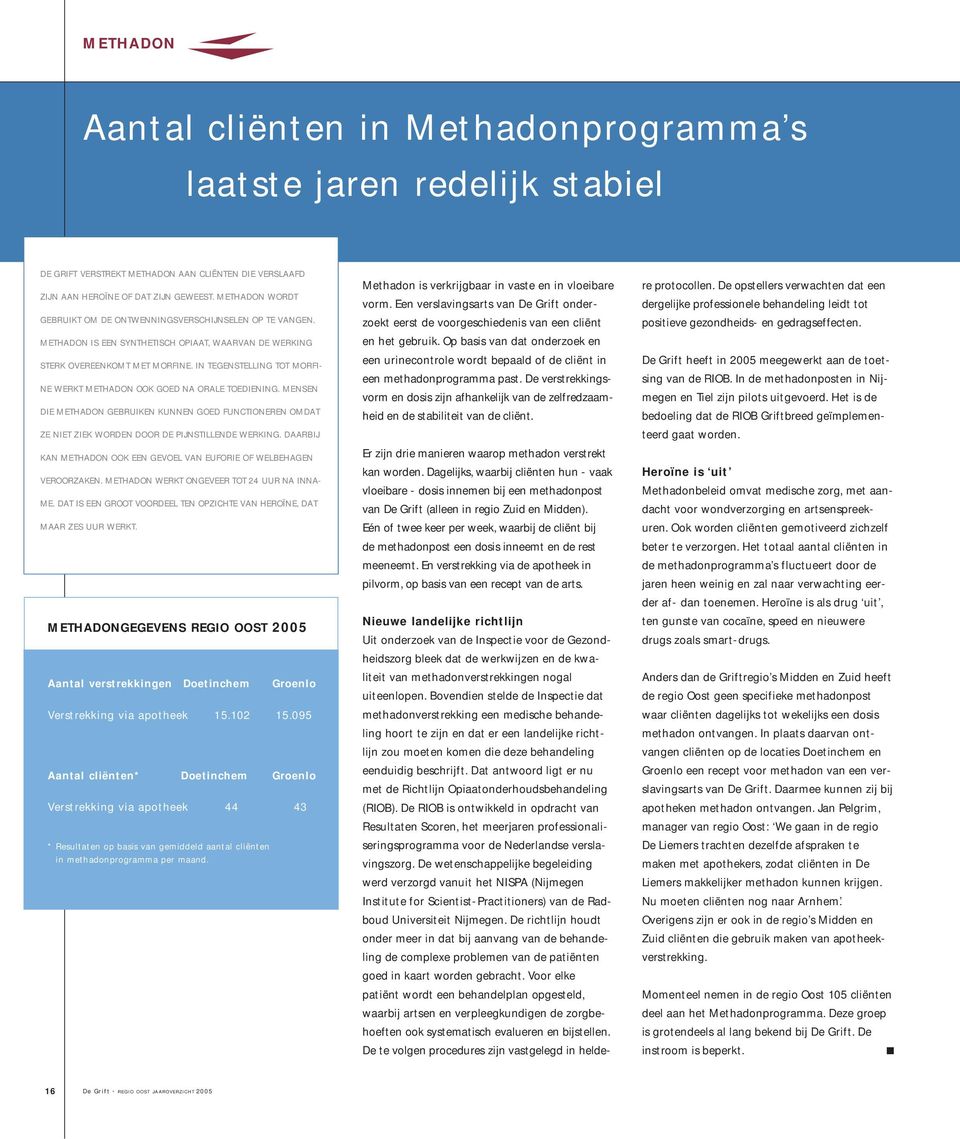 IN TEGENSTELLING TT MRFI- NE WERKT METHADN K GED NA RALE TEDIENING. MENSEN DIE METHADN GEBRUIKEN KUNNEN GED FUNCTINEREN MDAT ZE NIET ZIEK WRDEN DR DE PIJNSTILLENDE WERKING.