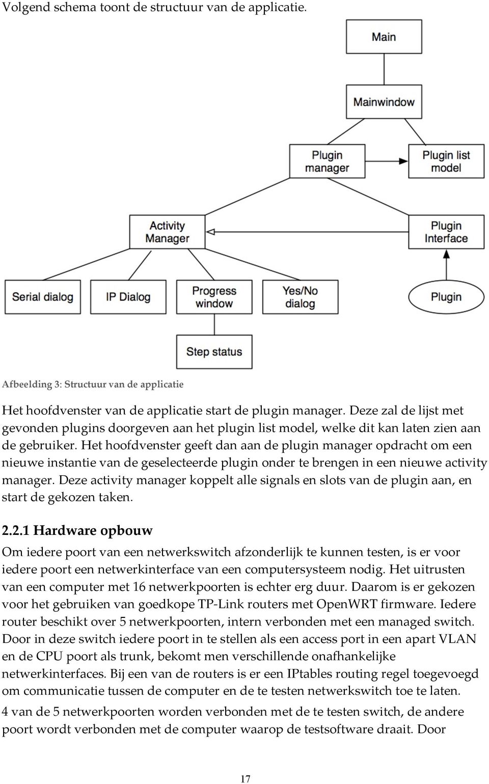 Het hoofdvenster geeft dan aan de plugin manager opdracht om een nieuwe instantie van de geselecteerde plugin onder te brengen in een nieuwe activity manager.