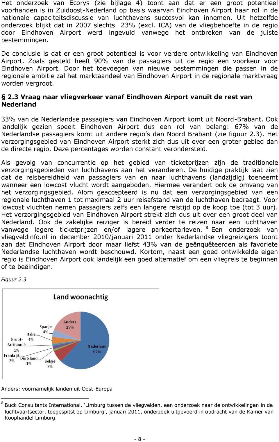 ICA) van de vliegbehoefte in de regio door Eindhoven Airport werd ingevuld vanwege het ontbreken van de juiste bestemmingen.