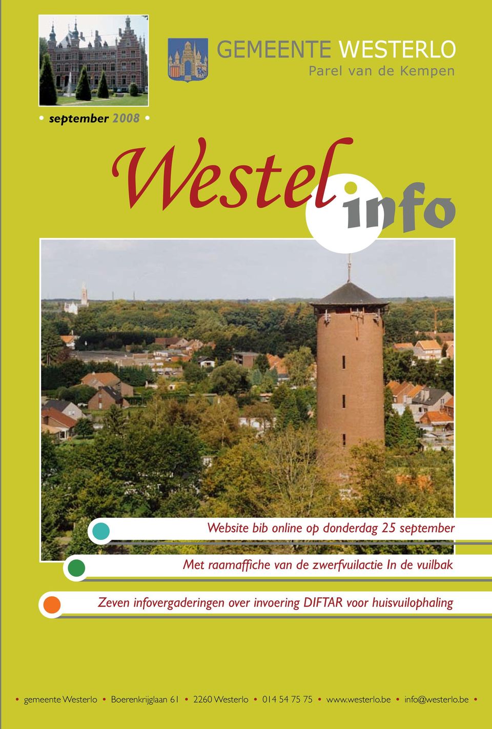 invoering DIFTAR voor huisvuilophaling gemeente Westerlo