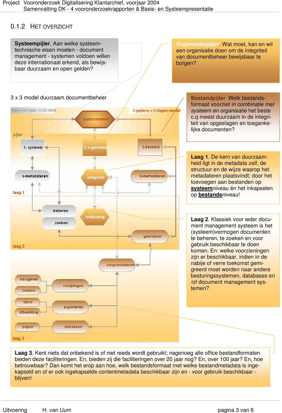 Welk bestandsformaat voorziet in combinatie met systeem en organisatie het beste c.q meest duurzaam in de integriteit van opgeslagen en toegankelijke documenten? Laag 1.