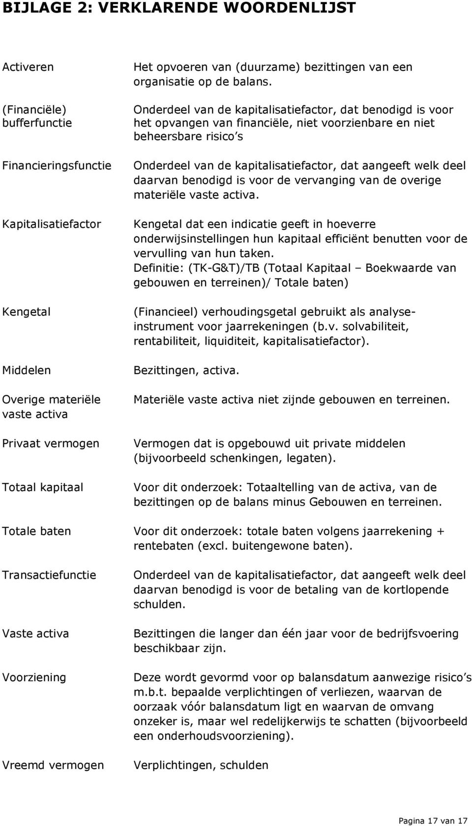 Onderdeel van de kapitalisatiefactor, dat benodigd is voor het opvangen van financiële, niet voorzienbare en niet beheersbare risico s Onderdeel van de kapitalisatiefactor, dat aangeeft welk deel