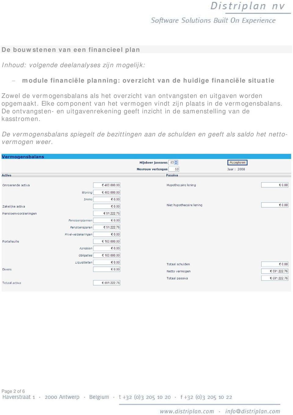 Elke component van het vermogen vindt zijn plaats in de vermogensbalans.