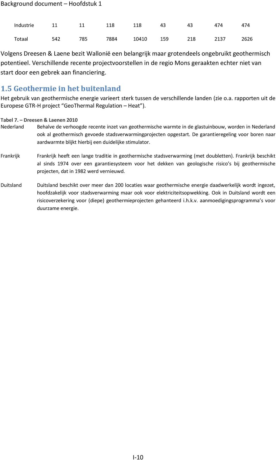 5 Geothermie in het buitenland Het gebruik van geothermische energie varieert sterk tussen de verschillende landen (zie o.a. rapporten uit de Europese GTR-H project GeoThermal Regulation Heat ).