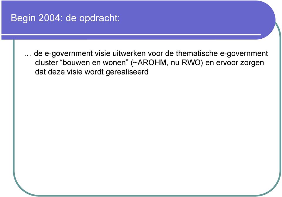 e-government cluster bouwen en wonen (~AROHM,