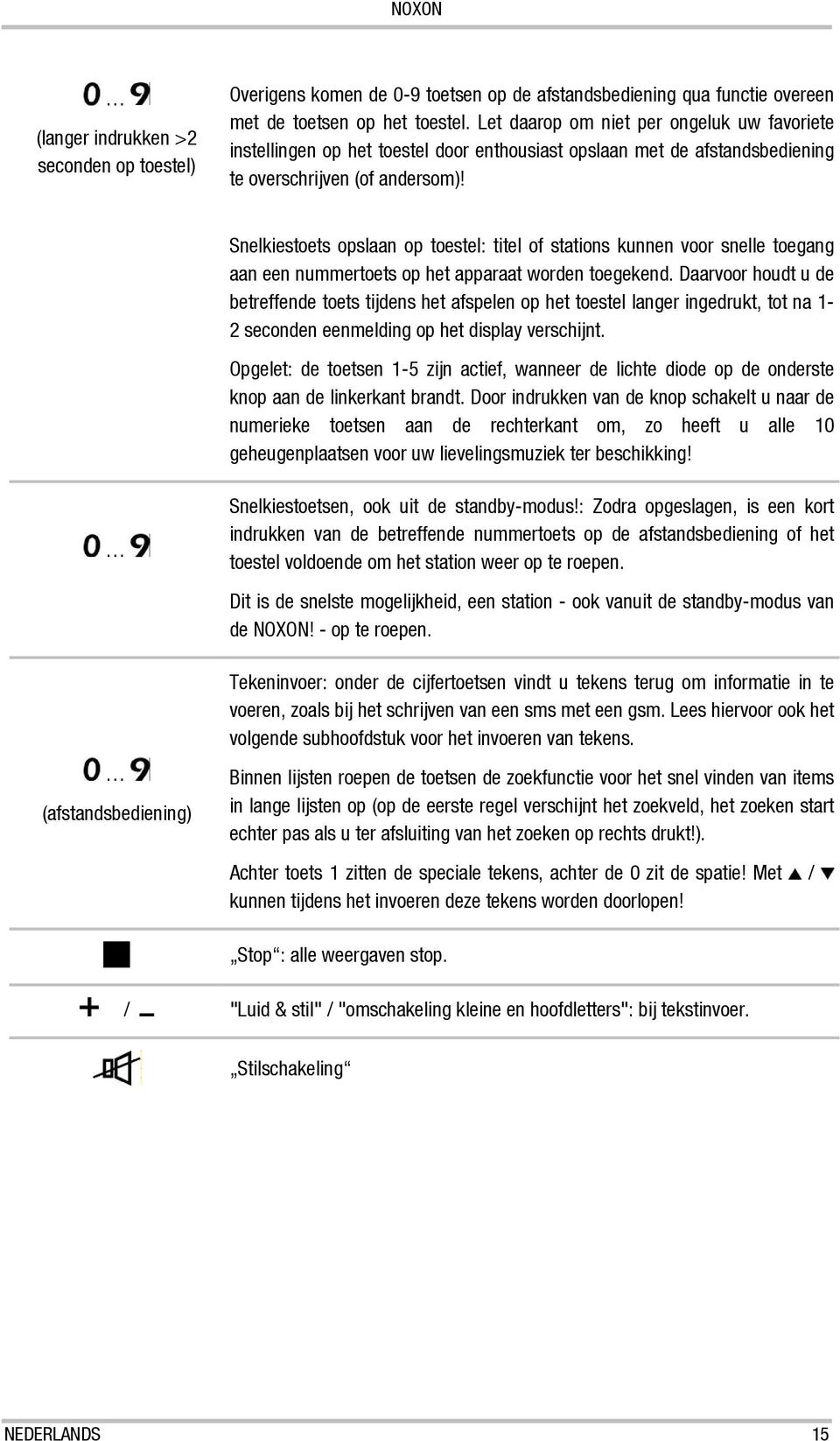 Snelkiestoets opslaan op toestel: titel of stations kunnen voor snelle toegang aan een nummertoets op het apparaat worden toegekend.