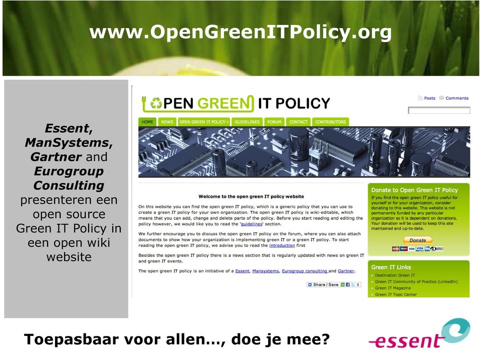 Consulting presenteren een open source Green