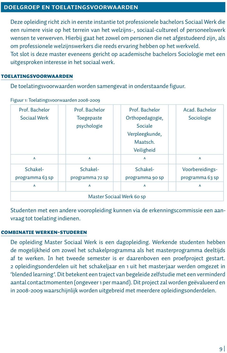 Tot slot is deze master eveneens gericht op academische bachelors Sociologie met een uitgesproken interesse in het sociaal werk.