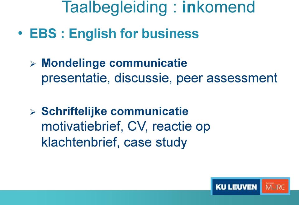 discussie, peer assessment Schriftelijke