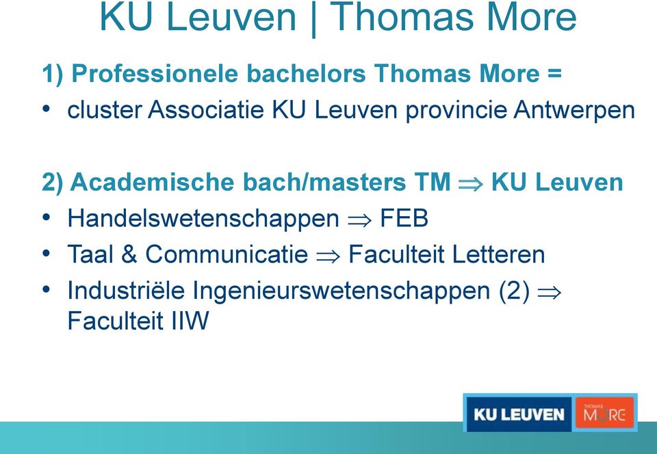 bach/masters TM KU Leuven Handelswetenschappen FEB Taal &