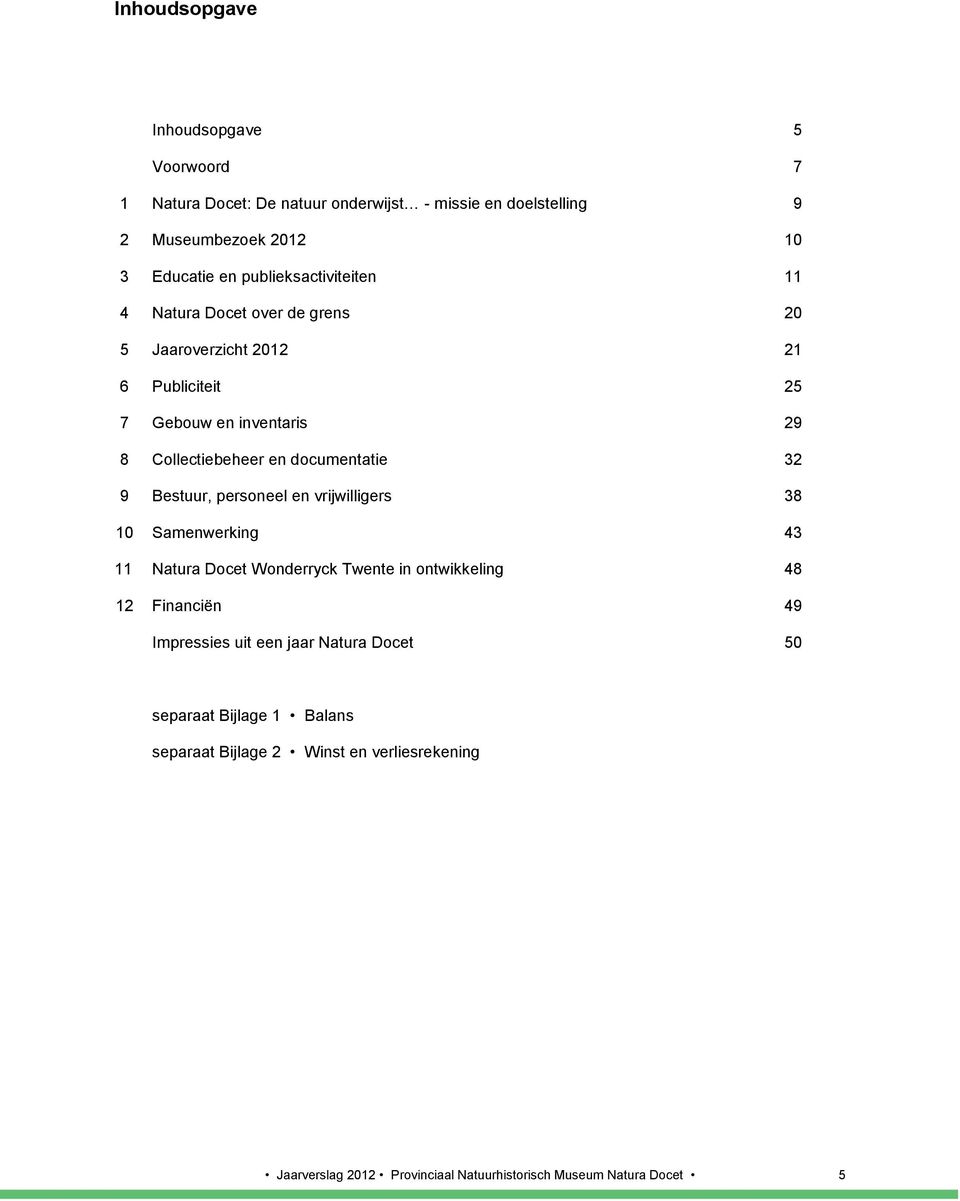 documentatie 32 9 Bestuur, personeel en vrijwilligers 38 10 Samenwerking 43 11 Natura Docet Wonderryck Twente in ontwikkeling 48 12 Financiën 49