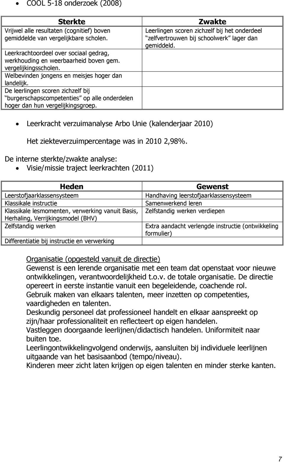 Zwakte Leerlingen scoren zichzelf bij het onderdeel zelfvertrouwen bij schoolwerk lager dan gemiddeld.