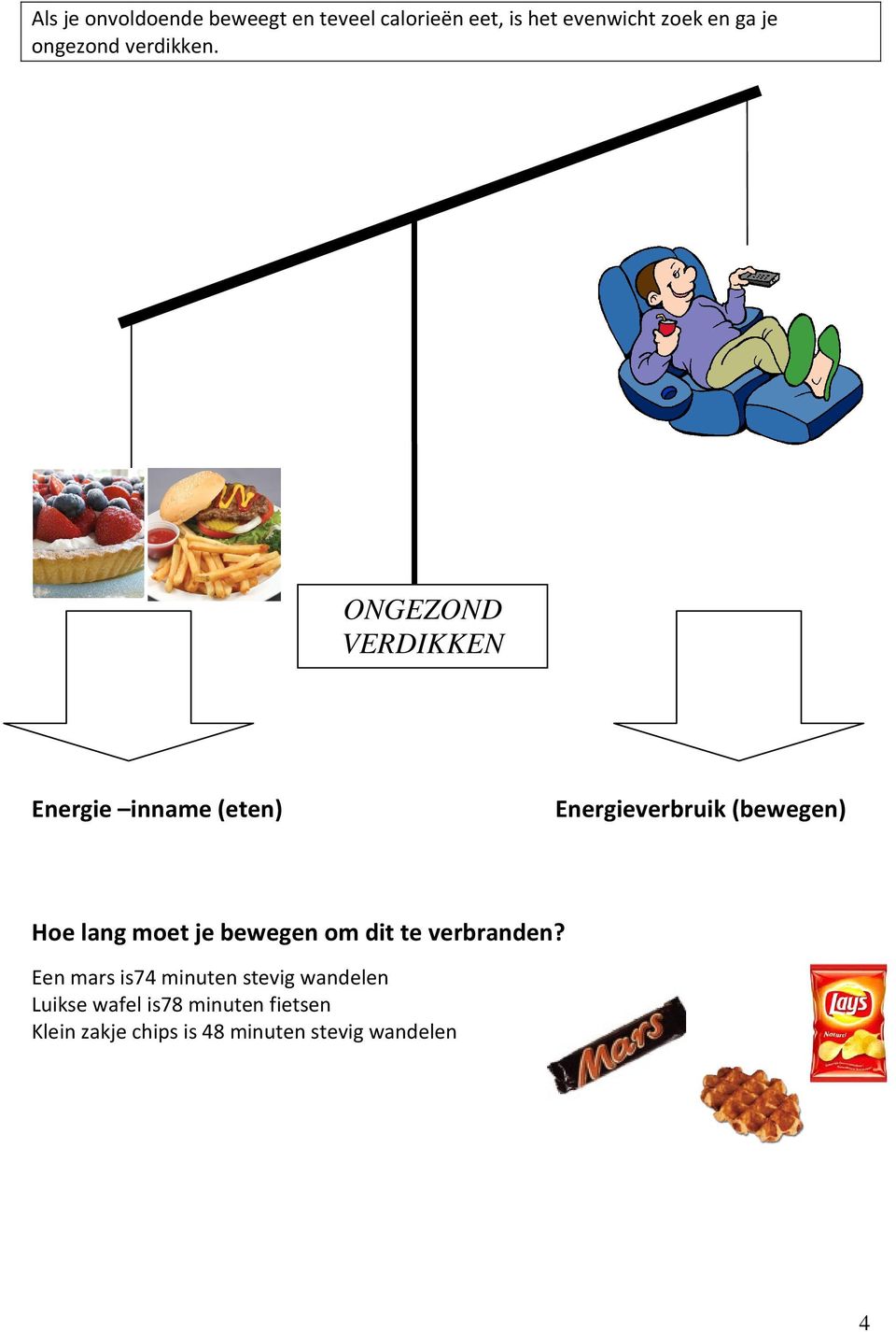 ONGEZOND VERDIKKEN Energie inname (eten) Energieverbruik (bewegen) He lang met je