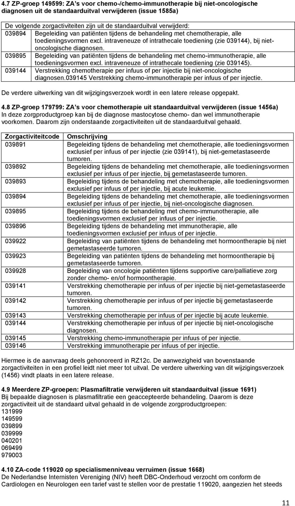 intraveneuze of intrathecale toediening (zie 039144), bij nietoncologische diagnosen. 039895 Begeleiding van patiënten tijdens de behandeling met chemo-immunotherapie, alle toedieningsvormen excl.