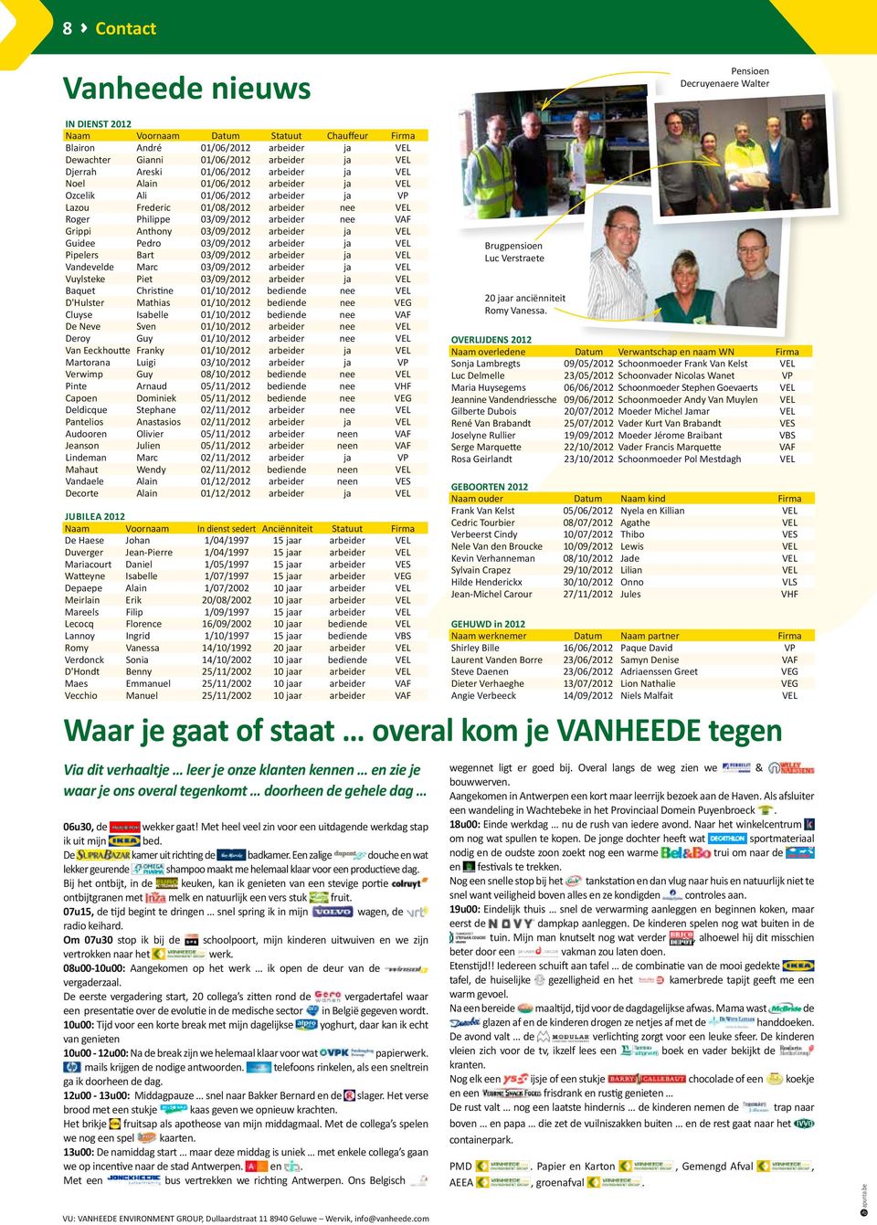 VAF Grippi Anthony 03/09/2012 arbeider ja VEL Guidee Pedro 03/09/2012 arbeider ja VEL Pipelers Bart 03/09/2012 arbeider ja VEL Vandevelde Marc 03/09/2012 arbeider ja VEL Vuylsteke Piet 03/09/2012