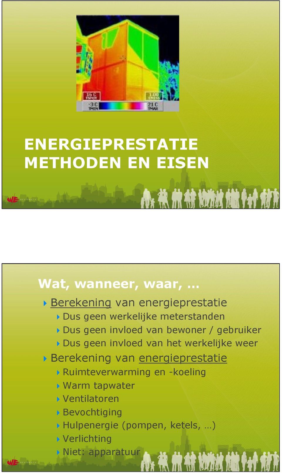 Dus geen invloed van het werkelijke weer! Berekening van energieprestatie!