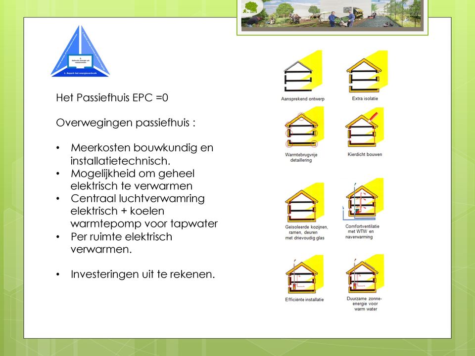 Mogelijkheid om geheel elektrisch te verwarmen Centraal