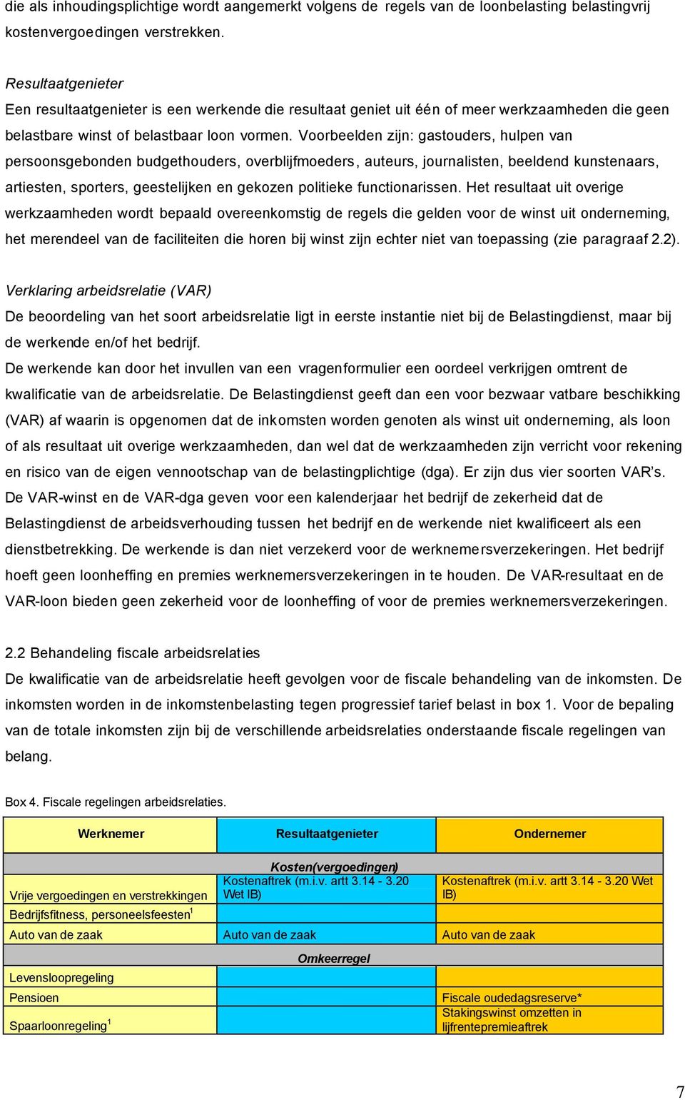 Voorbeelden zijn: gastouders, hulpen van persoonsgebonden budgethouders, overblijfmoeders, auteurs, journalisten, beeldend kunstenaars, artiesten, sporters, geestelijken en gekozen politieke