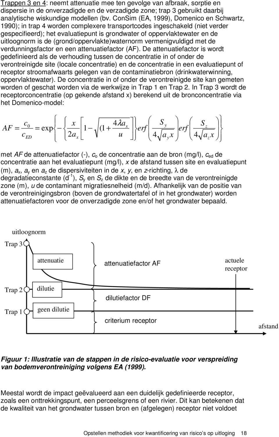 uitloognorm is de (grond/oppervlakte)waternorm vermenigvuldigd met de verdunningsfactor en een attenuatiefactor (AF).