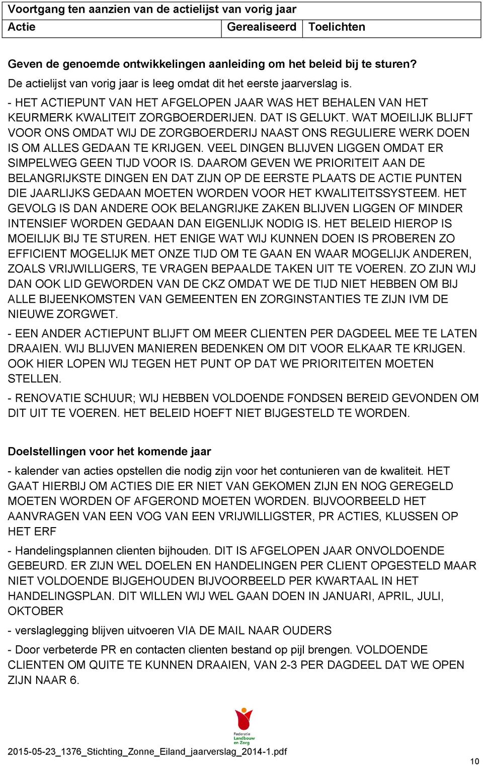 WAT MOEILIJK BLIJFT VOOR ONS OMDAT WIJ DE ZORGBOERDERIJ NAAST ONS REGULIERE WERK DOEN IS OM ALLES GEDAAN TE KRIJGEN. VEEL DINGEN BLIJVEN LIGGEN OMDAT ER SIMPELWEG GEEN TIJD VOOR IS.