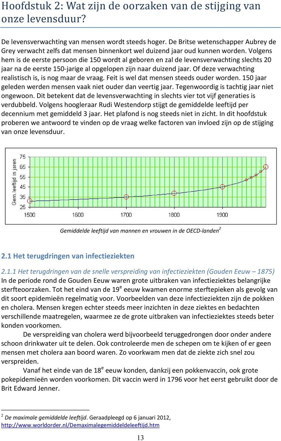 Volgens hem is de eerste persoon die 150 wordt al geboren en zal de levensverwachting slechts 20 jaar na de eerste 150jarige al opgelopen zijn naar duizend jaar.