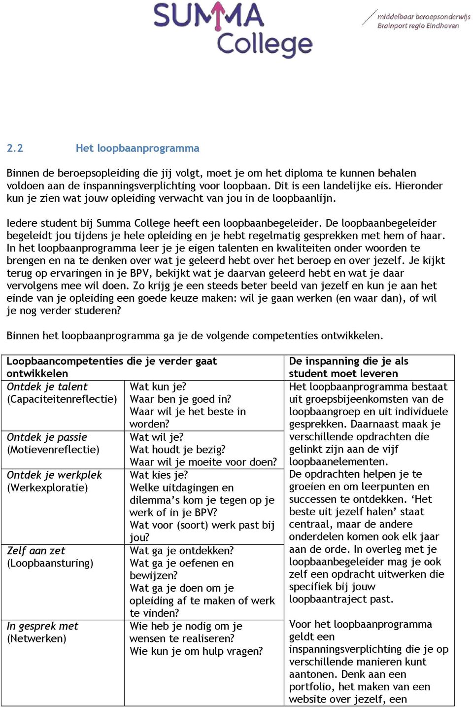 De loopbaanbegeleider begeleidt jou tijdens je hele opleiding en je hebt regelmatig gesprekken met hem of haar.