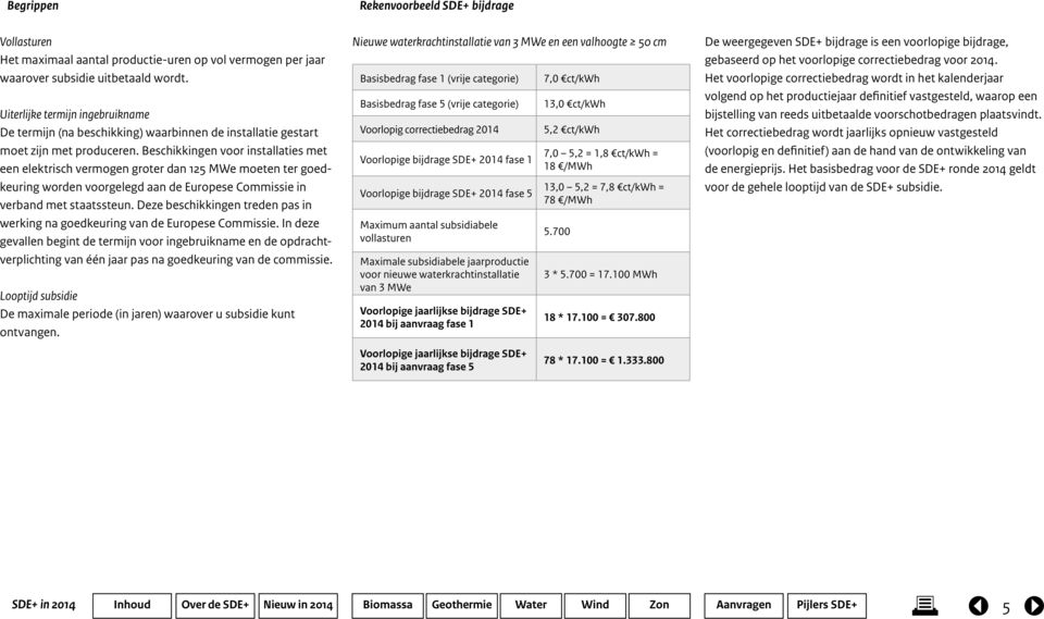 Beschikkingen voor installaties met een elektrisch vermogen groter dan 5 MWe moeten ter goedkeuring worden voorgelegd aan de Europese Commissie in verband met staatssteun.