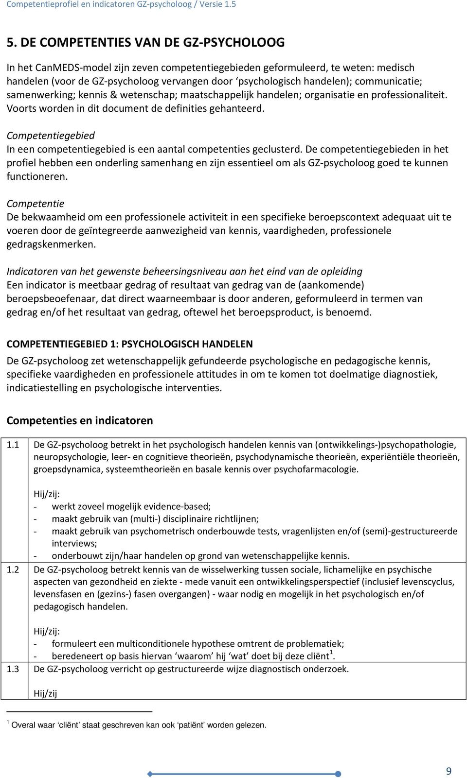 Competentiegebied In een competentiegebied is een aantal competenties geclusterd.