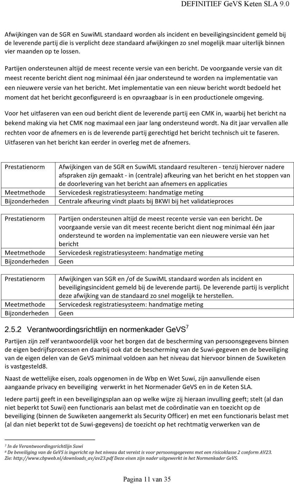 De voorgaande versie van dit meest recente bericht dient nog minimaal één jaar ondersteund te worden na implementatie van een nieuwere versie van het bericht.