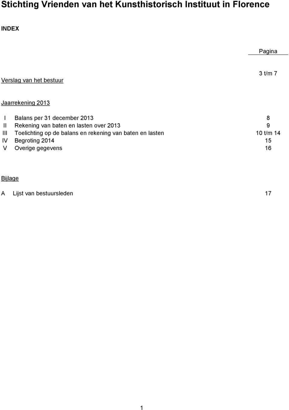 Toelichting op de balans en rekening van baten en lasten 10 t/m 14 IV