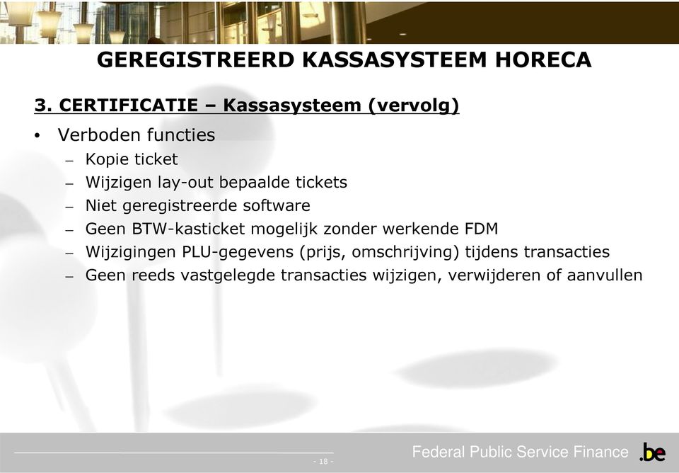 mogelijk zonder werkende FDM Wijzigingen PLU-gegevens (prijs, omschrijving)